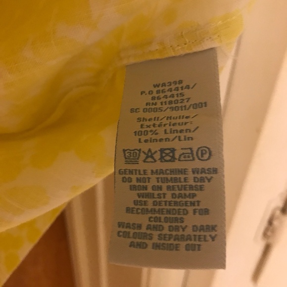 Boden Yellow and White 100% Linen Dress - Picture 4 of 5